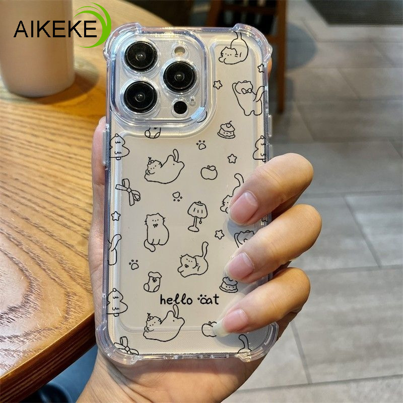 Insสไตล์Kitty Clearสี่มุมเคสโทรศัพท์สําหรับIQOO Z11 Z10 Z10R Z10X Z9 Turbo Z9X Z9S Z8 Z8X Z7 Z7X Z7i