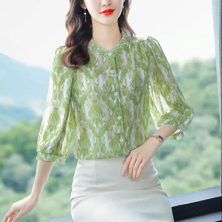 Top Belly ฤดูร้อนผู้หญิงเสื้อใหม่สไตล์ตะวันตกเสื้อขนาดเล็ก tw แขนเสื้อบางดูปกดอกไม้หิมะ 2024 Spinnin