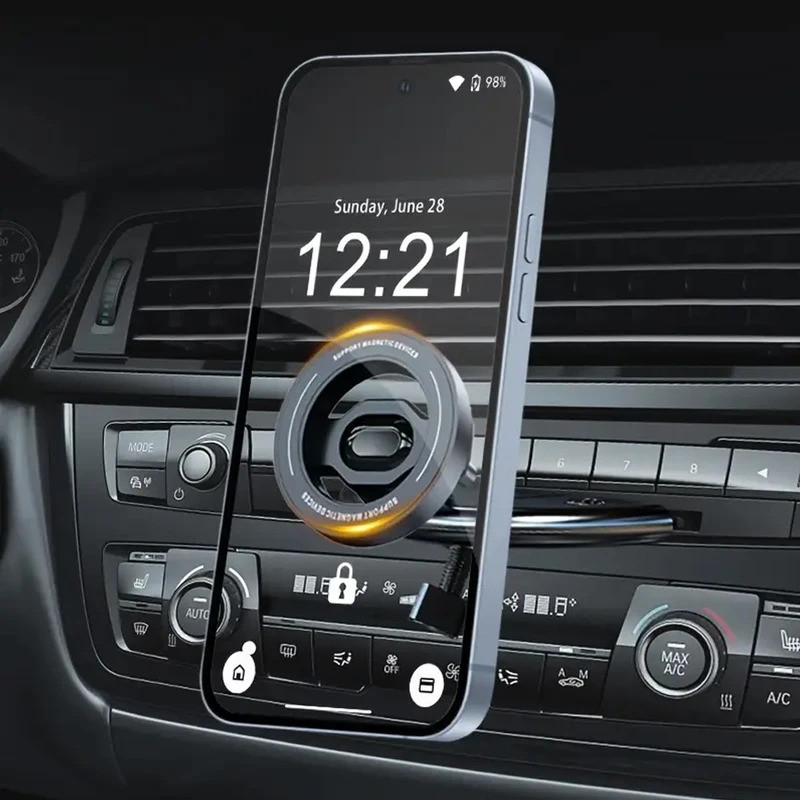 Magnetic Car CD Slot Mount Magsafe Phone Holder Universal Mobile Bracket Clip Support for IPhone 16/15/14/13/12 Samsung Xiaomi