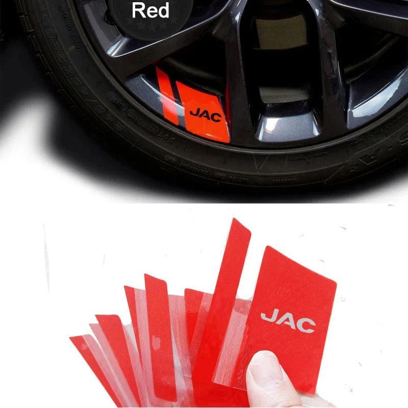 6 ชิ้นสะท้อนแสงล้อรถสติกเกอร์ไวนิล Decals สําหรับ JAC Refine J3 J2 S5 A5 J5 J6 J4 Vapour S2 T8 อัตโน