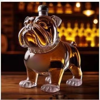 Unique Whiskey French Bulldog High Borosilicate Glass Bottle