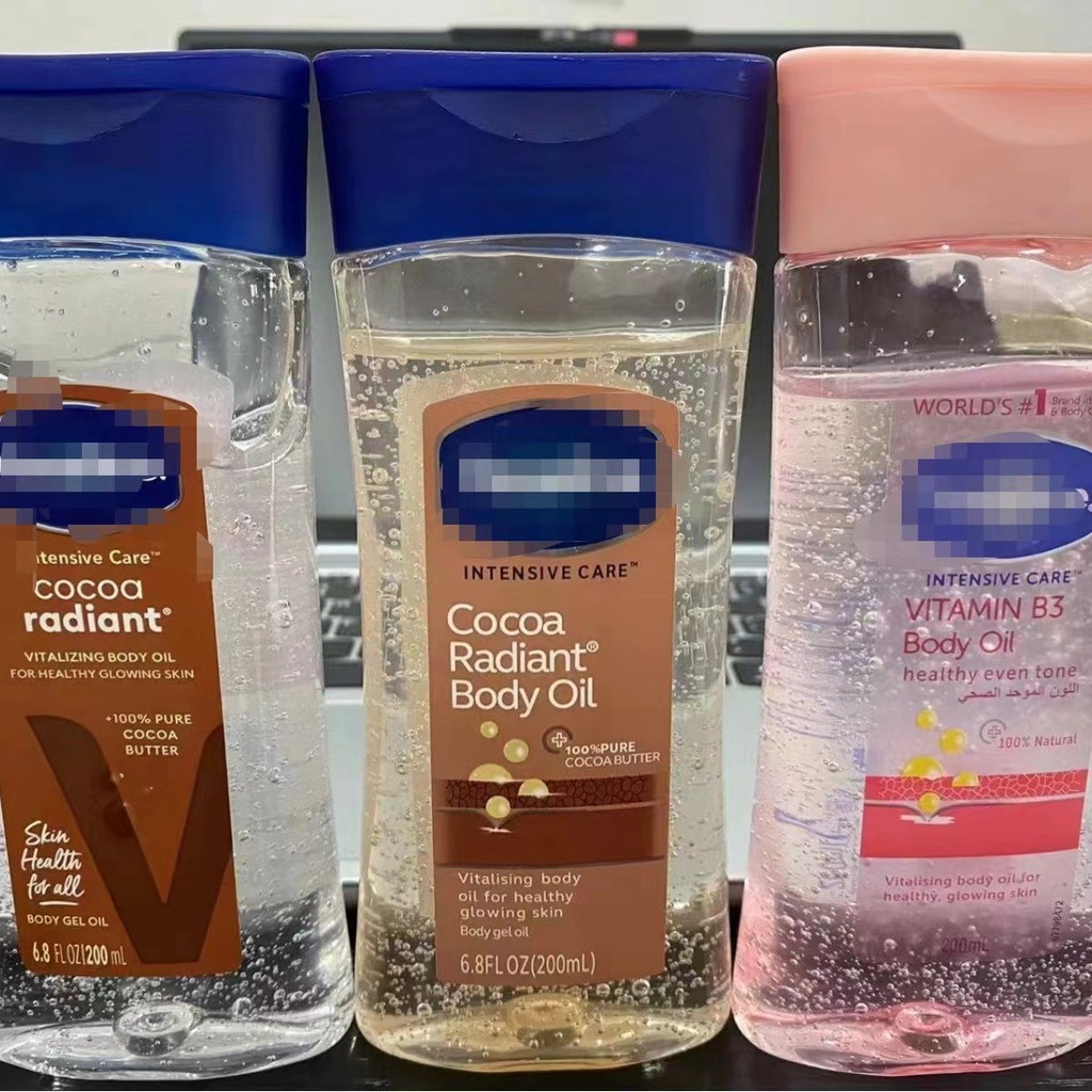 [ขายร้อน] Vaseline Vaseline Cocoa Coffee Body Rose Rejuvenating Body Gel Oil 200ml3.8