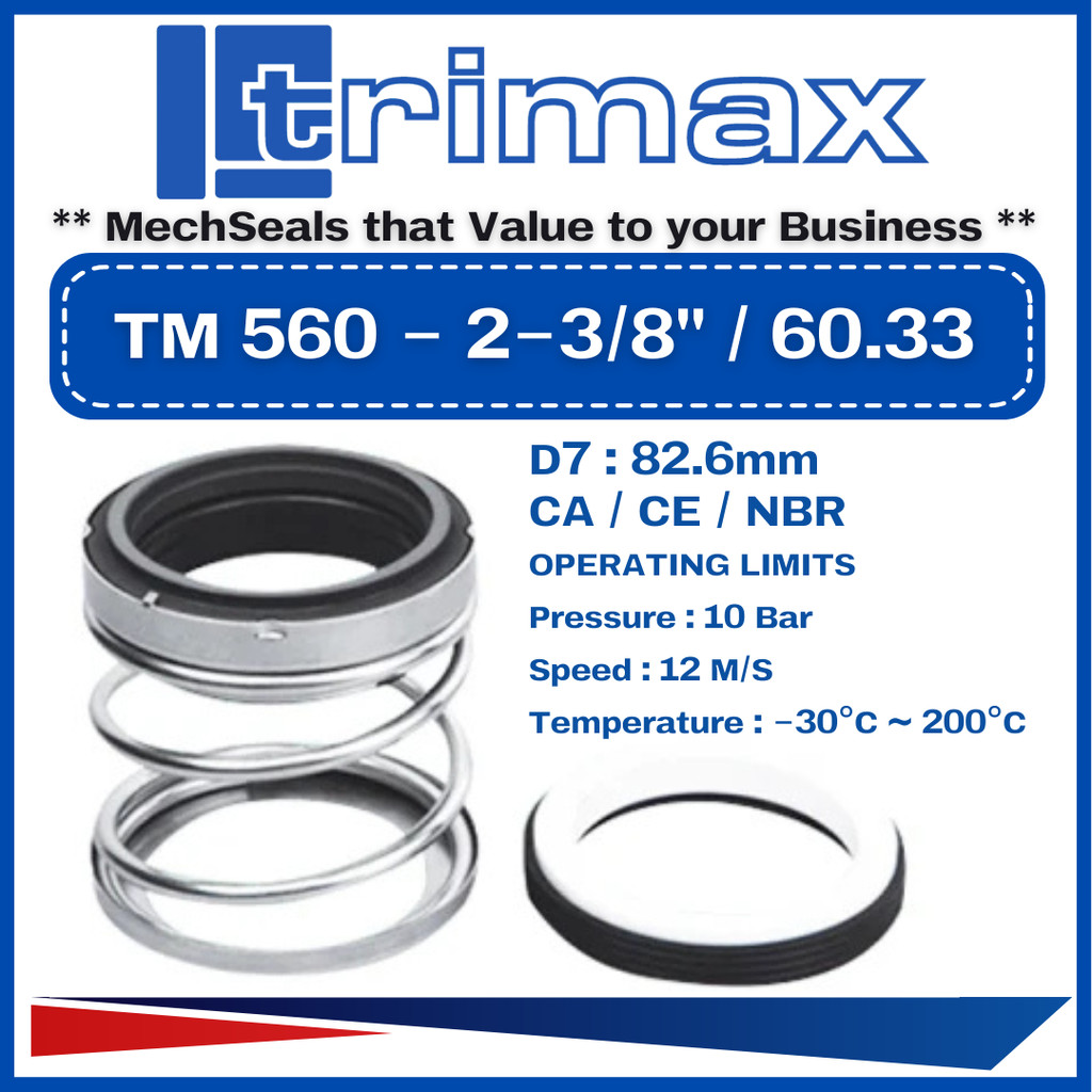 TRIMAX 560 2-3/8 ( d1-60.330 x d3-82.6 x d7-82.6 x L1-57.16 x L3-13.5 ) Single-Spring Mechanical Sea