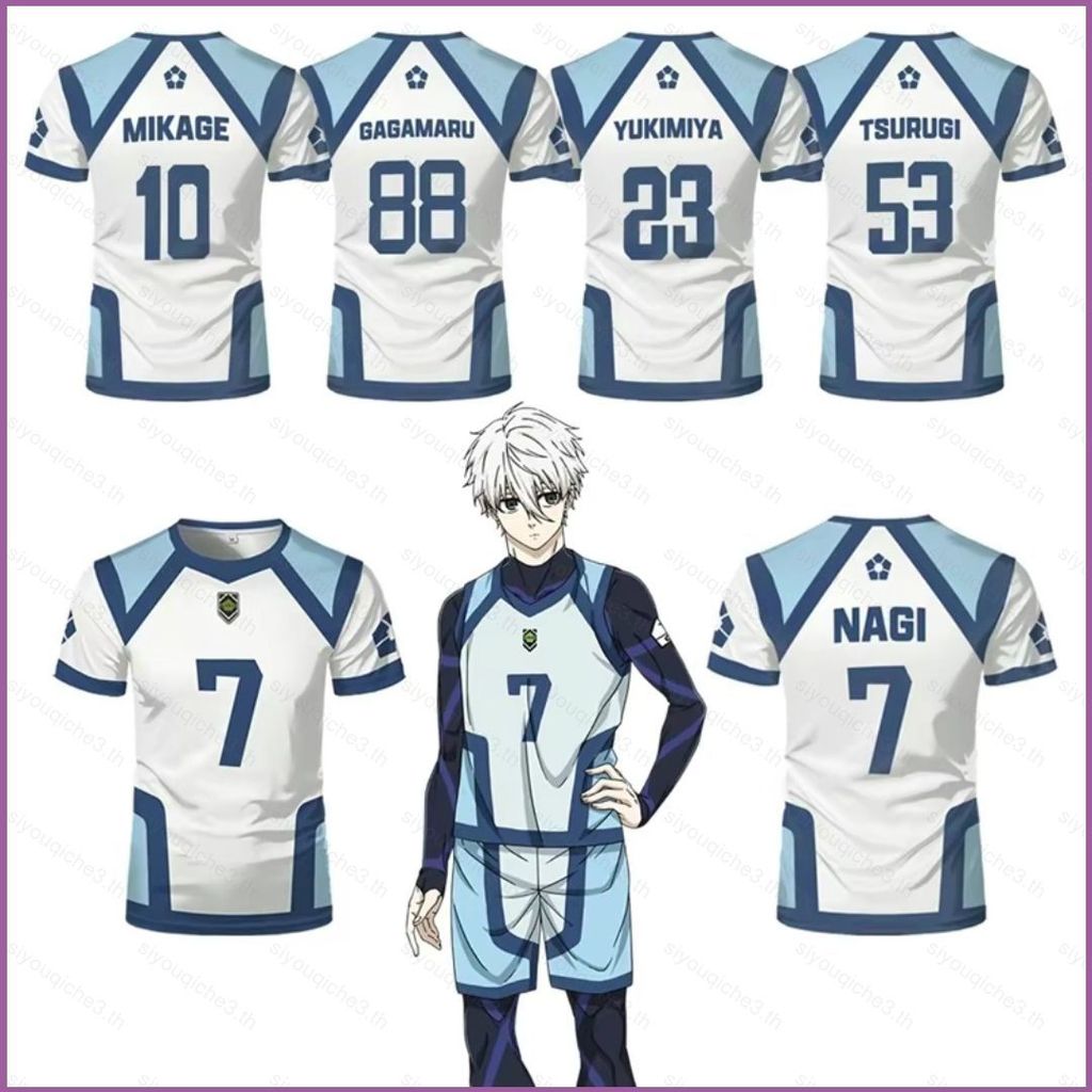 เสื้อยืด SY3 Nagi Seishiro และ Yukimiya Tsurugi ลาย.Blue Lock หมายเลข 7