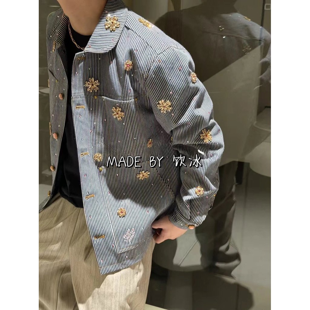 Fei Dong Xiu Heavy Industry Collection แจ็คเก็ตและเสื้อสเวตเตอร์ถัก ปัก Rhinestone และลูกปัด เหมาะสำ