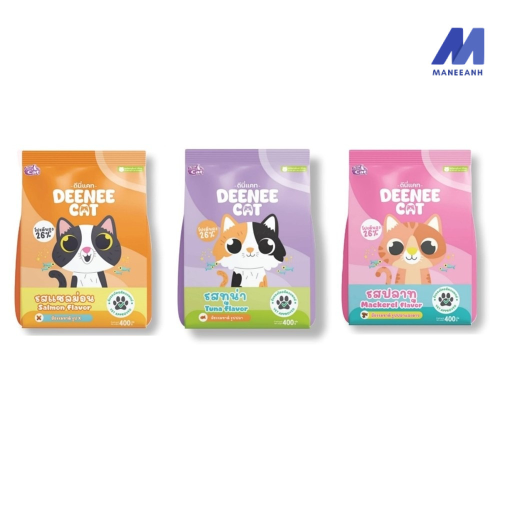 อาหารแมว ดีนี่แคท Deenee Cat DC33 รสแซลมอน ราคาสบายกระเป๋า ขนาด 400 กรัม