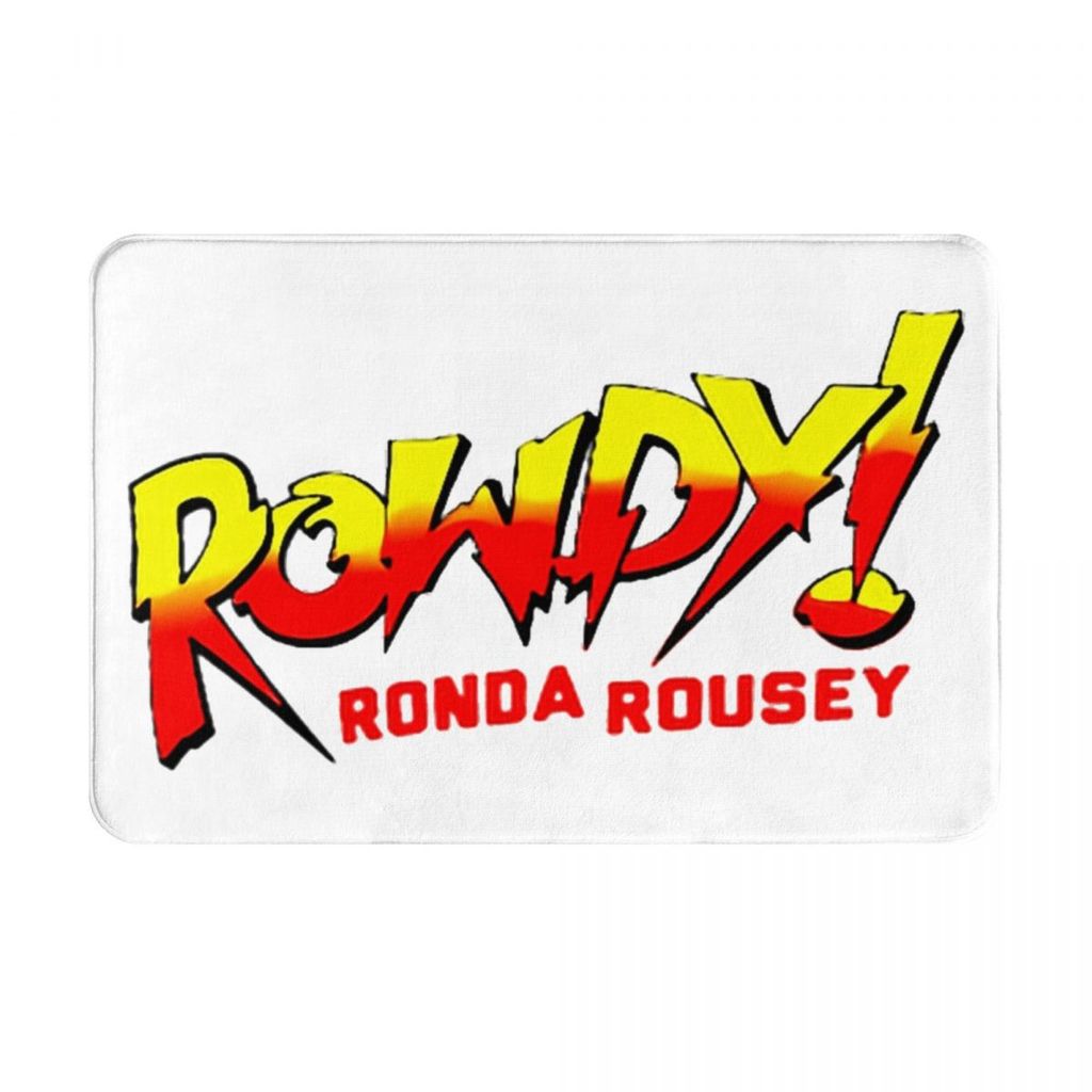 Ronda Rousey โลโก้ห้องน้ําพรมปูพื้นกันลื่นห้องน้ําห้องส้วมเสื่อเท้าประตูดูดซับน้ําแห้งเร็วเข้าประตูพ