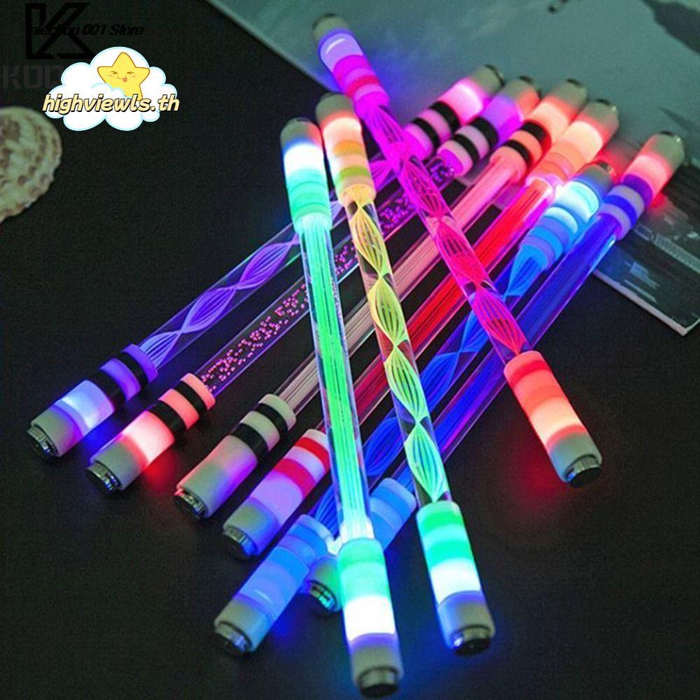 HIGHVIEWLS Spinning Pen Light-Up ของเล่น Aggravated Pocket Led Flash Spinning Pen Creative LED Lumin