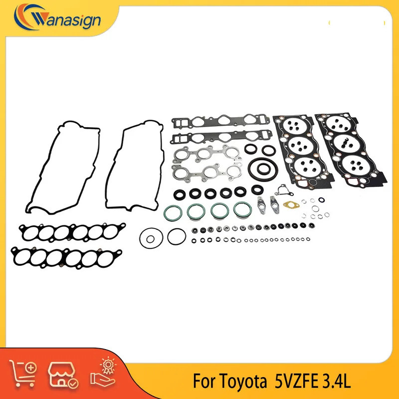 ชิ้นส่วนเครื่องยนต์ชุดเต็มปะเก็น Fit 3.4 L V6 แก๊ส 5VZ-FE สําหรับ 95-04 Toyota T100 Tundra 4Runner T