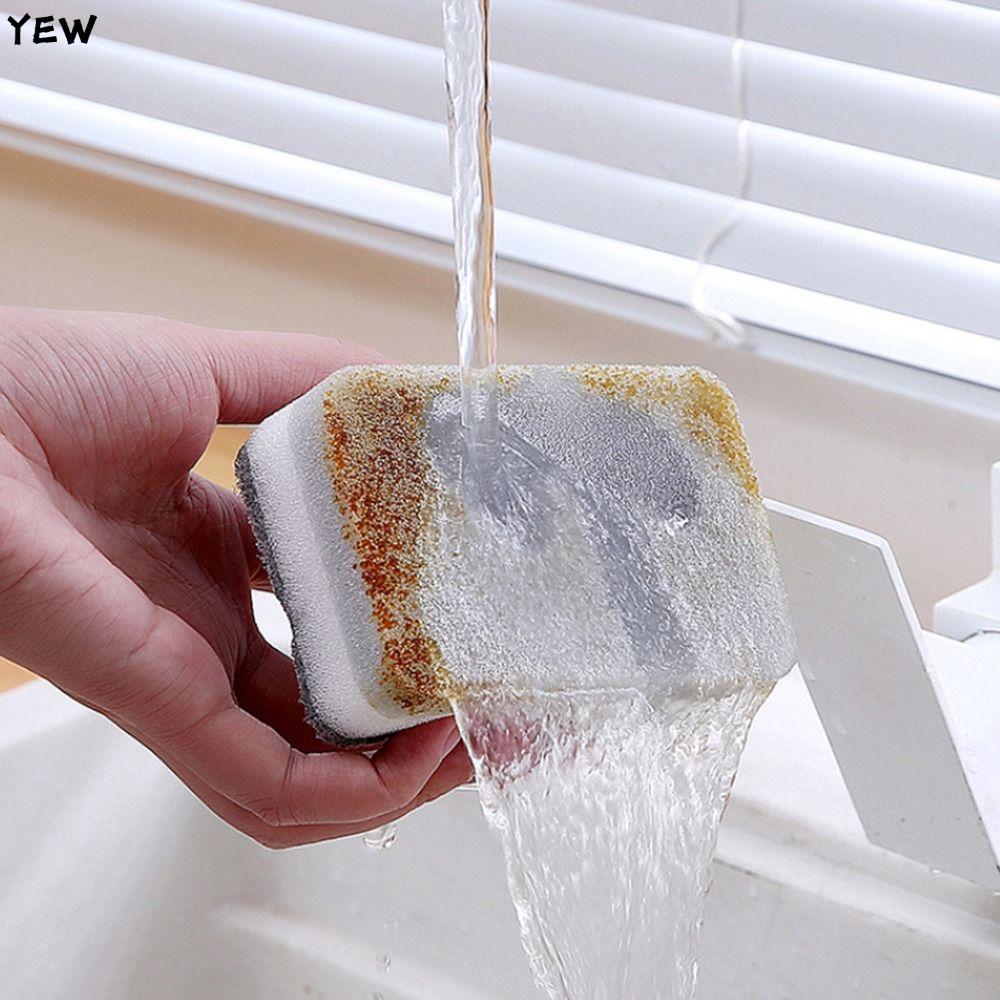 YEW 5PCS แปรงทําความสะอาดความหนาแน่นสูงสองด้านอุปกรณ์ครัวผ้าล้างจาน