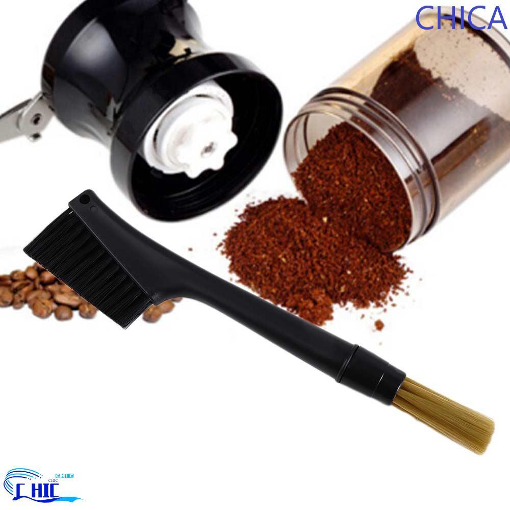 CHICA เครื่องมือทําความสะอาด PP Handle Double Head Dual Purpose Coffee Crusher Brush
