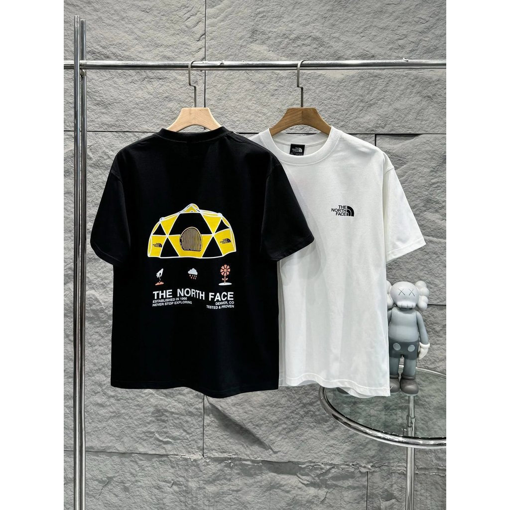 THE NORTH FACE/NORTH FACE-สไตล์ใหม่ 6XL/2026 สไตล์ใหม่ 6XL รอบคอแขนสั้นเสื้อยืดคู่สไตล์ผู้ชายขนาดใหญ