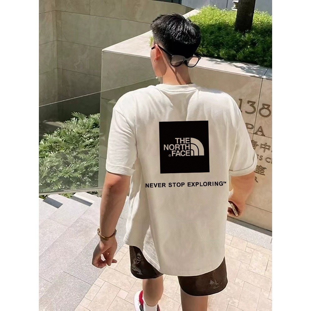 THE NORTH FACE/NORTH FACE-สไตล์ใหม่ 6XL/2026 สไตล์ใหม่ 6XL เสื้อยืดคอกลมแขนสั้นสไตล์คู่ผู้ชายขนาดใหญ