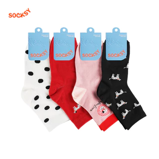 Socksy ถุงเท้าแฟชั่นลายหมา Dalmatian (เเพ็ค 4 คู่) รุ่น LKKK-0002