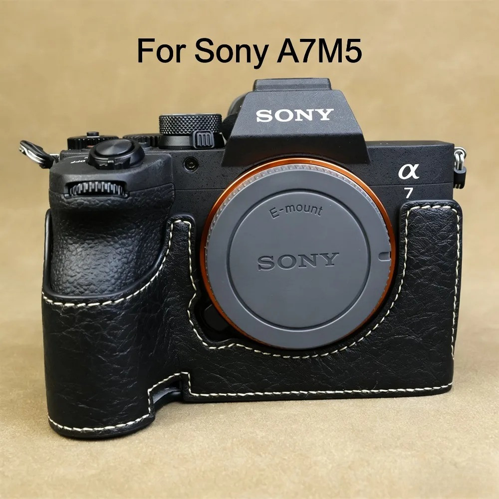 PU หนังกล้องสําหรับ Sony ILCE-7V Alpha7 V ป้องกันกระเป๋าครึ่งฐานด้านล่างสําหรับ A7M5 a7V a7m5 7M5 อุปกรณ์เสริม