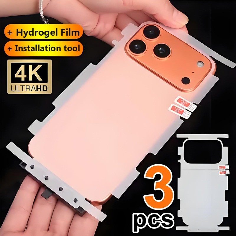 3 ชิ้นสําหรับ iPhone Air 17 16 15 14 13 12 11 Pro Max X XS XR ด้านข้าง Framer คลุมทั้งหมดกลับ Hydrogel ฟิล์มป้องกันฟิล์ม
