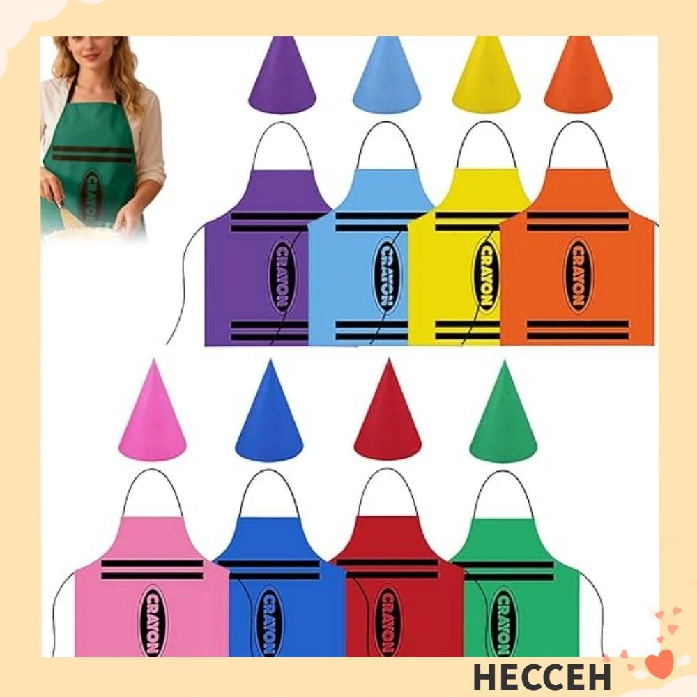 HECCEH Crayon Themed Gnome ชุด, ผ้ากันเปื้อนดินสอสีทําความสะอาดตลก, กิจกรรมศิลปะชุดแฟนซีสีสันสดใสคอส