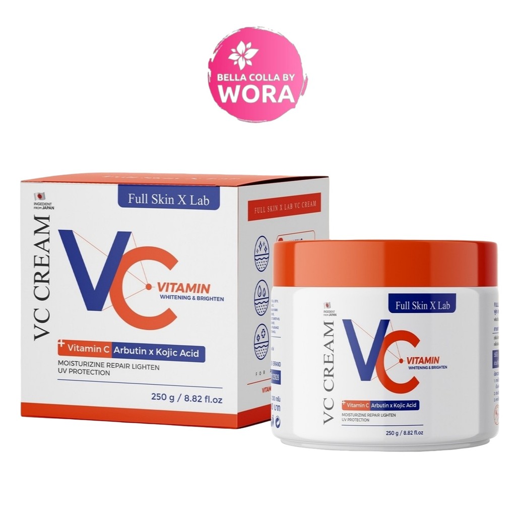 [1 กระปุก] Full Skin X Lab Vc Cream [250 g./กระปุก] ฟลู สกิน เอ็กซ์ แล็บ วีซี ครีม ครีมบำรุงผิวกาย