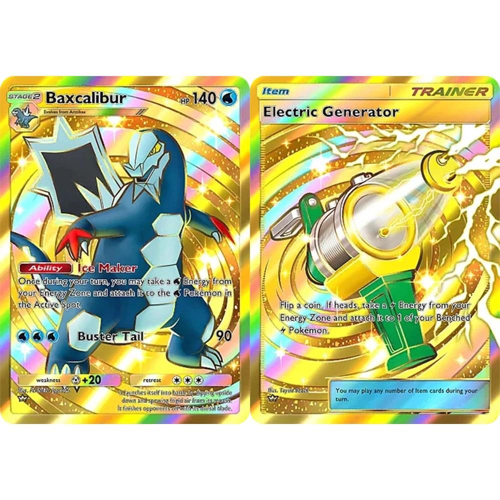 Pokemon DIY TCG POCKET คอลเลกชันการ์ด BAXCALIBUR GENERATOR Self Made การ์ดเดี่ยวเกมคลาสสิกอะนิเมะการ