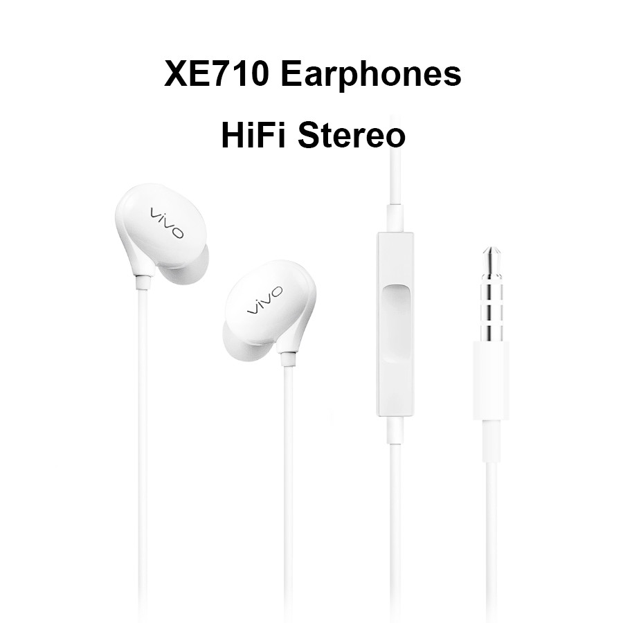 หูฟัง VIVO XE710 Hi-Fi ดั้งเดิมพร้อมไมโครโฟนและแจ็ค 3.5 มม. หูฟังอินเอียร์เบสสูง