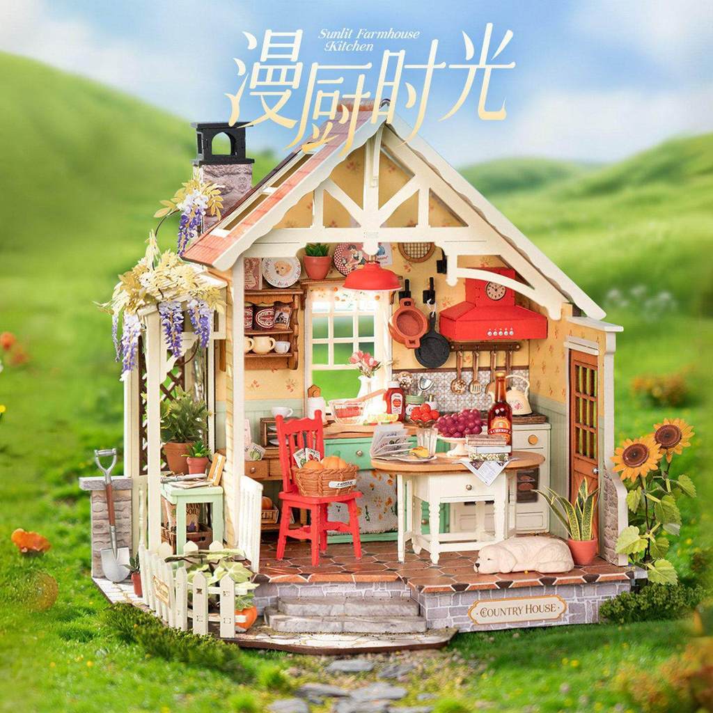 Rolife rolife เวลาครัว diy Hut ปริศนาทําด้วยมือฉากขนาดเล็กรุ่นส่งของขวัญวันเกิดสาว