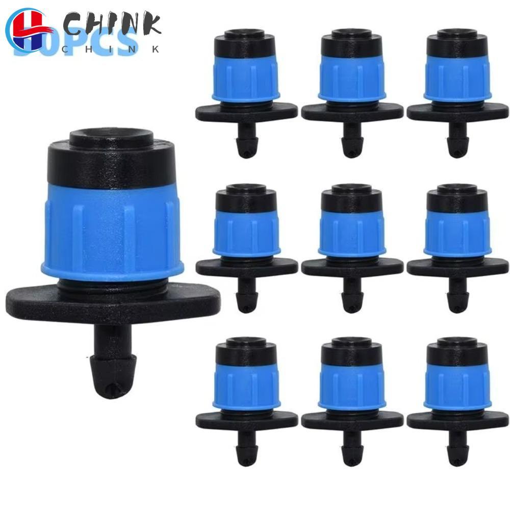 CHINK 50 ชิ้น Dripper ชลประทานแบบปรับได้, 360 Degre Garden Water Dropper Head, รดน้ําสปริงเกลอร์พลาสติกแบบปรับได้