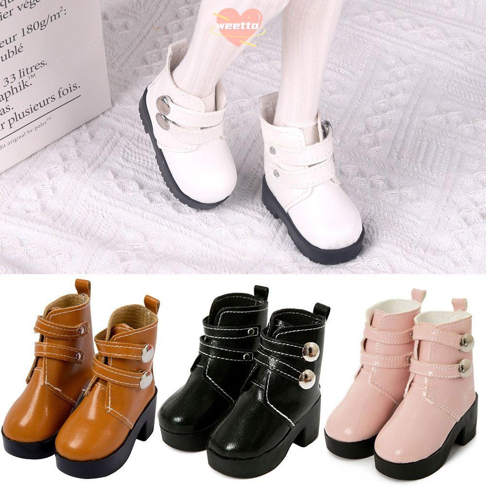 WETTO รองเท้าผ้า 4 สีหนัง PU สําหรับ 1/6BJD ตุ๊กตาตุ๊กตาสวมรองเท้า