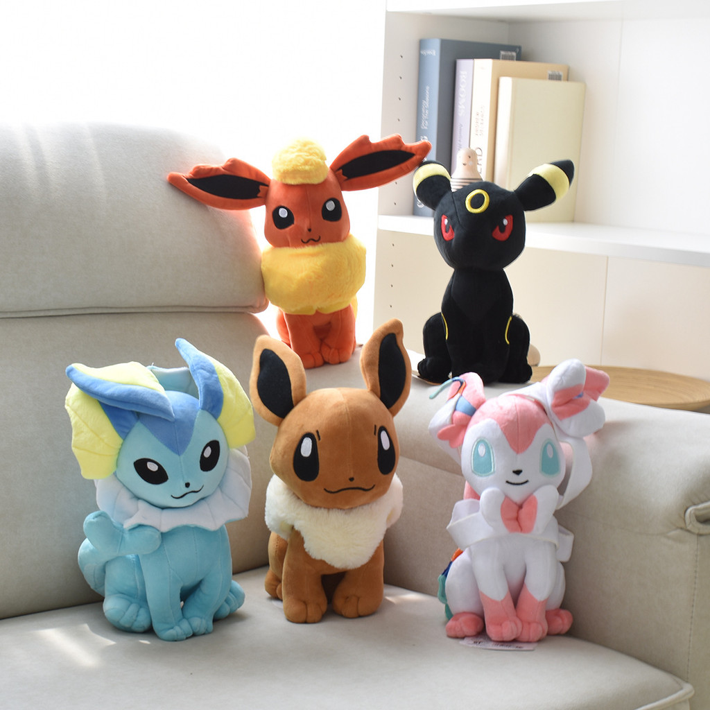 ซม. ขนาดใหญ่ที่นั่ง Eevee ตุ๊กตา Plush Sun Moon Narcissus Original Eevee ตุ๊กตาของเล่น20260107