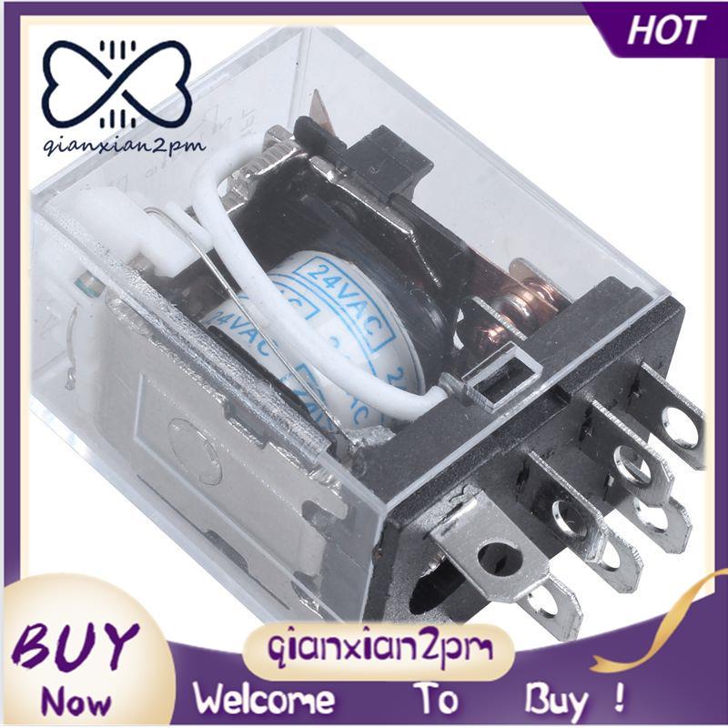 JQX-13F LY2 AC 24V คอยล์ 8-Pin DPDT รีเลย์แม่เหล็กไฟฟ้า LED สีแดง