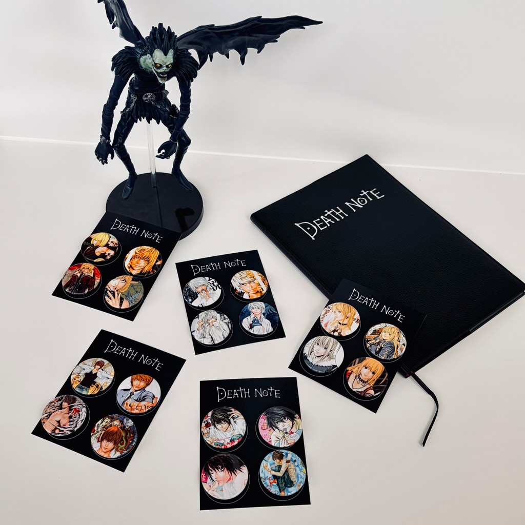 ปุ่มพินชุด Death Note Bundle อะนิเมะมังงะ Light Yagami L Lawliet Ryuk