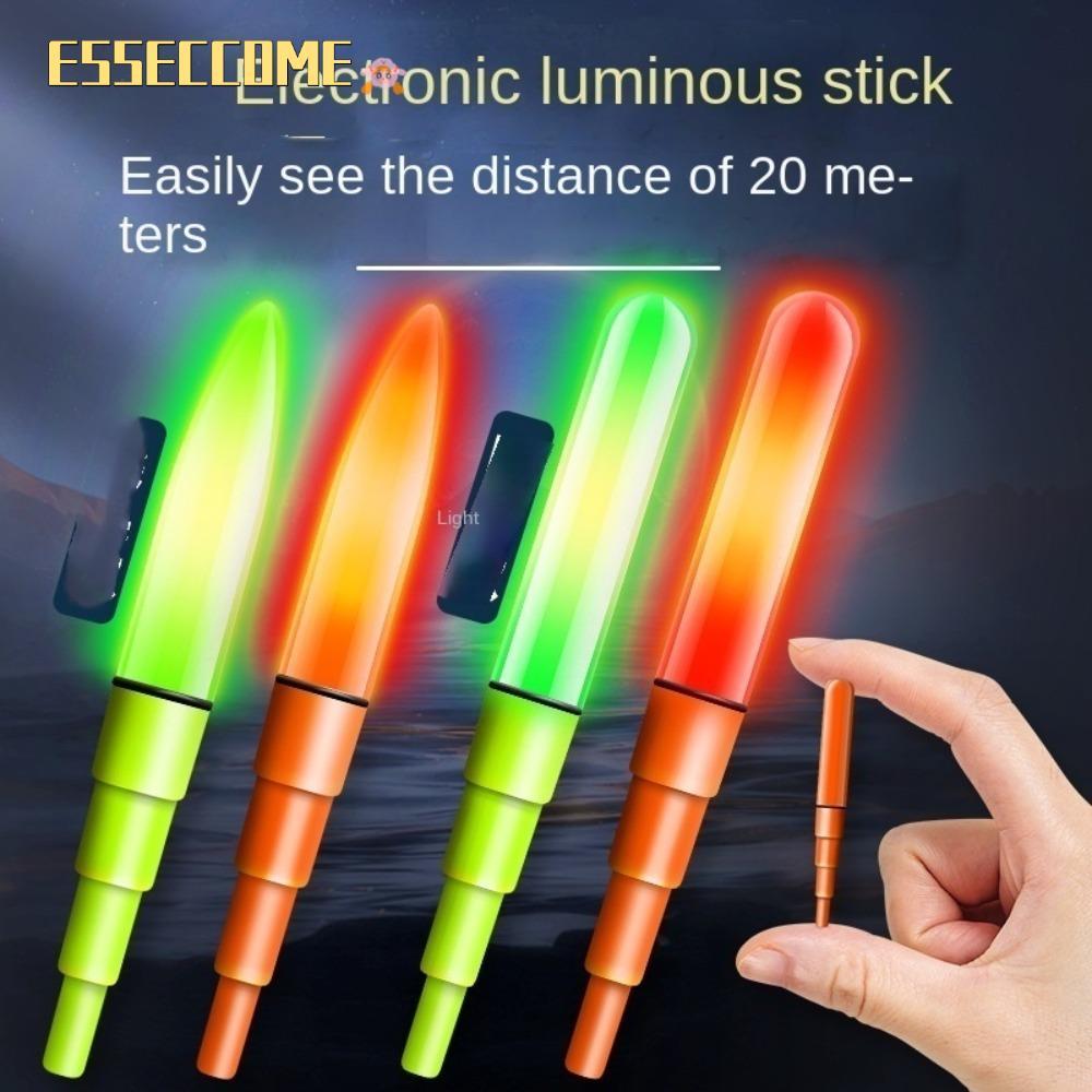 ESSECCOME ตัวลอยไฟ LED สว่างมาก 1 ชิ้น เหนี่ยวน้ำสำหรับตกปลา ในกลางคืน