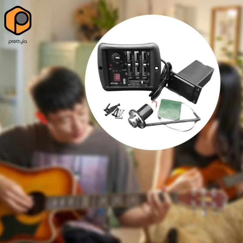 [สวย] Piezo Pickup กีต้าร์โปร่ง 4 Band Preamplifier Amplifier - Equalizer Tuner