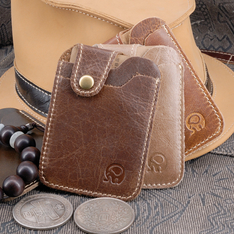 Little Cygnus First Layer Cowhide Card Holder Cross-Border Goods การค้าต่างประเทศเลือกที่ใส่บัตรหนัง