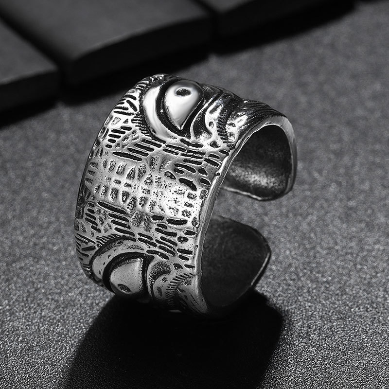 Premium In-Stock#Unique Thai Silver Ring for Men, Adjustable, Vintage Style, Fashionable Men's Ring,