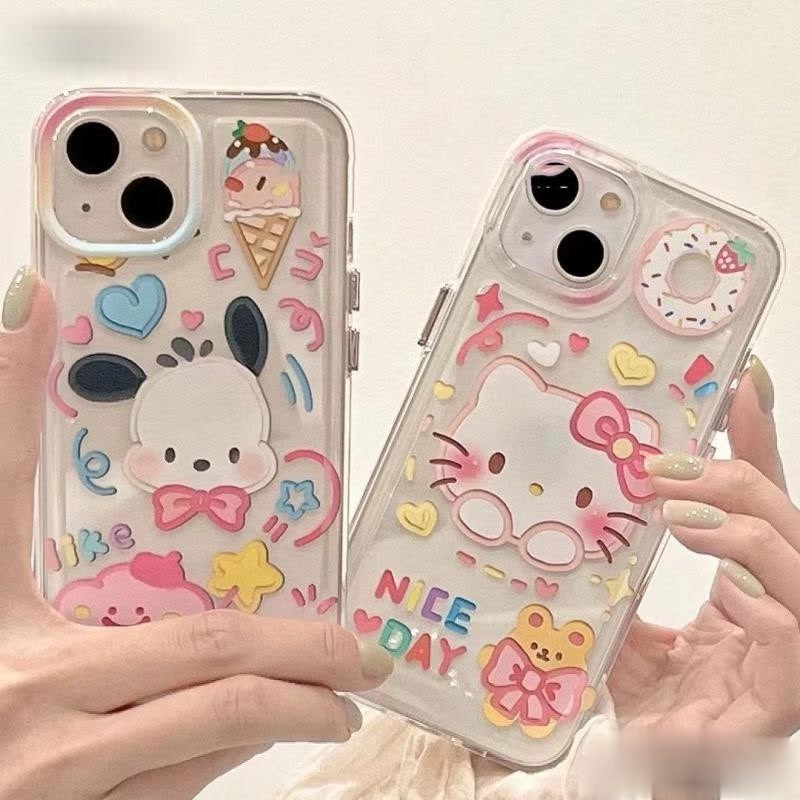 ส่งจากไทย เคสโทรศัพท์รุ่น13 รูปหมา แมวเคธี สนุก เคสครอบใสนิ่ม For IPhone17 11 13 12 14 15 16 Pro X XR XS MAX 8 7Plus SE2