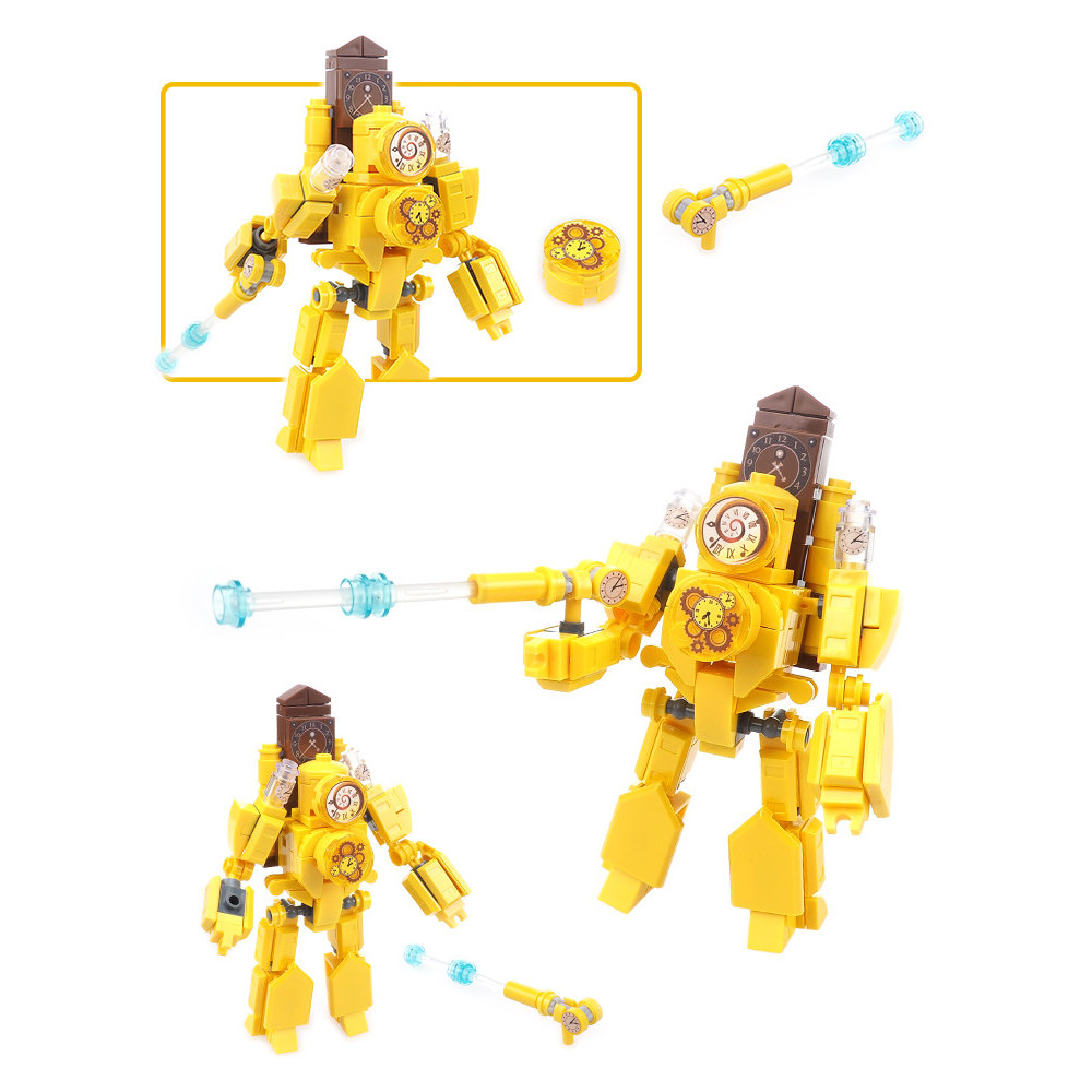 เลโก้ skibidi toilet skibidi toilet Mecha Yellow Titan Clock Building Block Toilet รุ่นอุปกรณ์เลเซอร