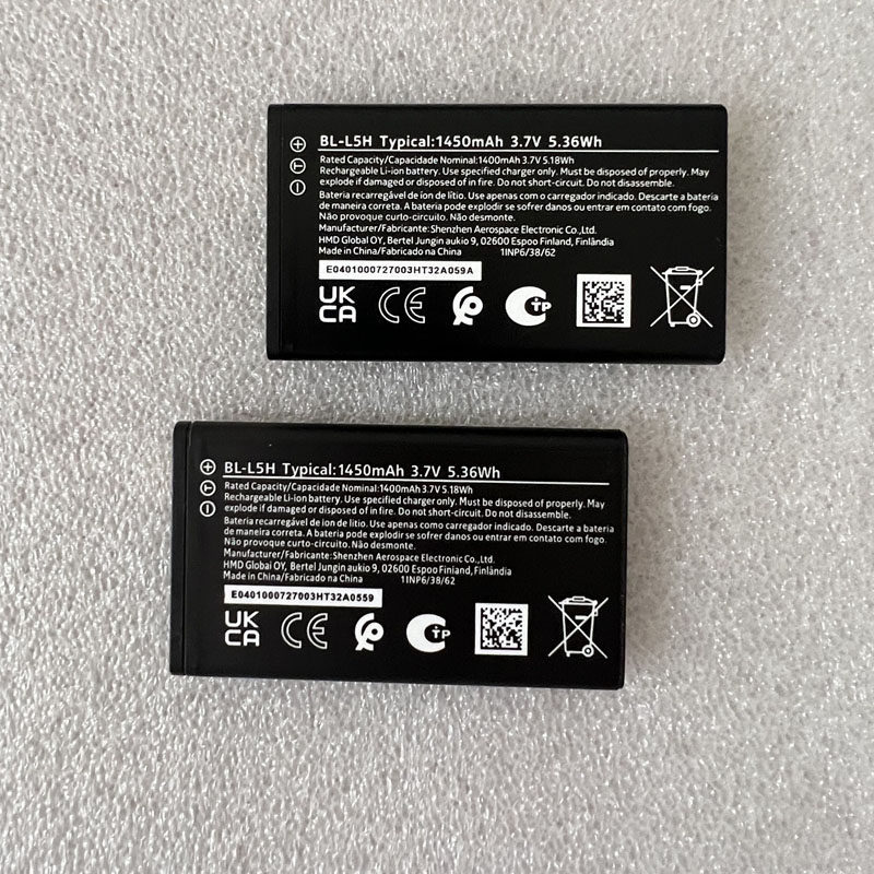 เหมาะสําหรับ Nokia BL-L5H แบตเตอรี่ใหม่เอี่ยมปี 2023 (105 4G/110 4G/125/150)