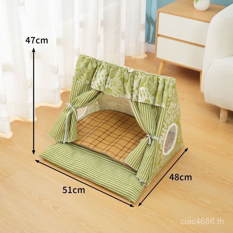 ที่ถอดออกได้ล้างทําความสะอาดได้ขนาดกลางเต็นท์แมวครอกแมวกึ่งปิดอุปกรณ์แมวสี่ฤดูกาลสากลเตียงสุนัขขนาดเ