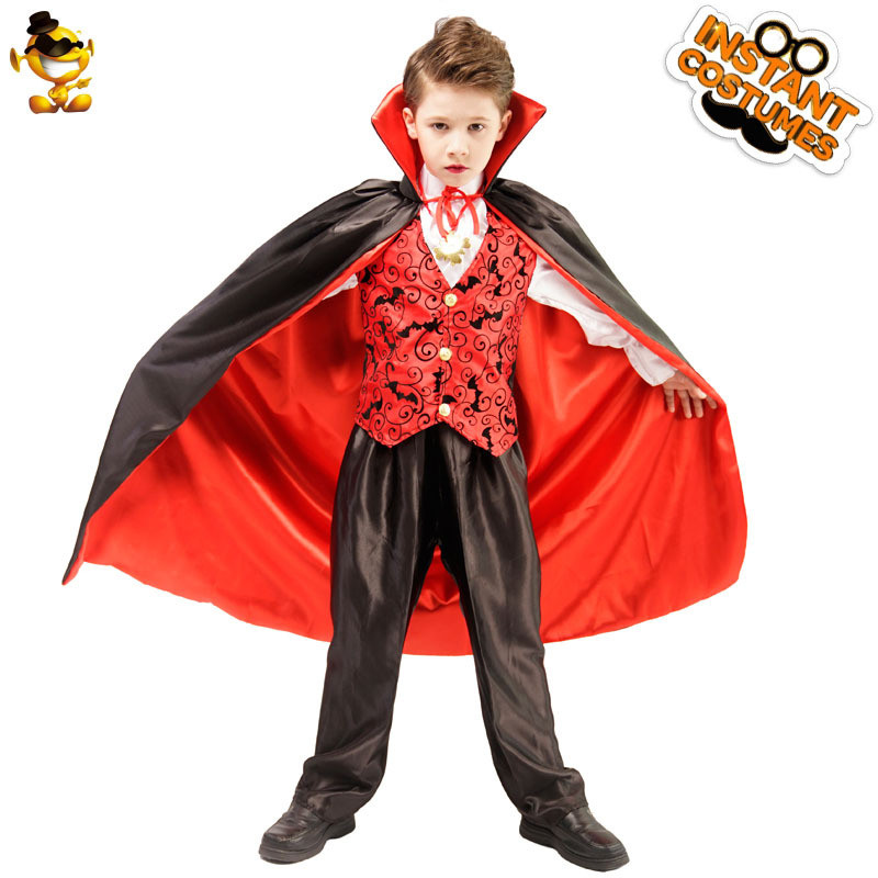 ชุดคอสเพลย์แวมไพร์สำหรับเด็ก Halloween เครื่องแต่งกายและอุปกรณ์แต่งหน้า spooky ss08 CD7D