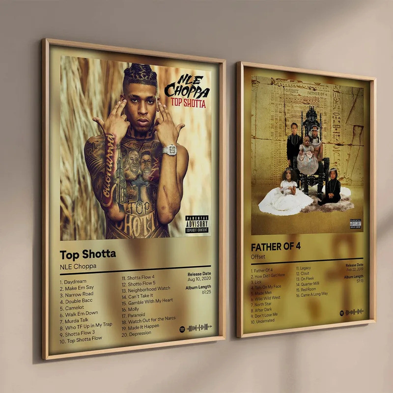 Pop Rapper NLE Choppa Classics Hip Hop เพลงอัลบั้มความงามสําหรับ Room Bar Wall Art ตกแต่งบ้านภาพผ้าใ