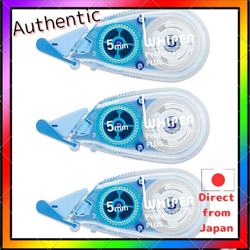 Plus Correction Tape Whiper Petit 5mm Eco Package Blue 3-Pack 51-749