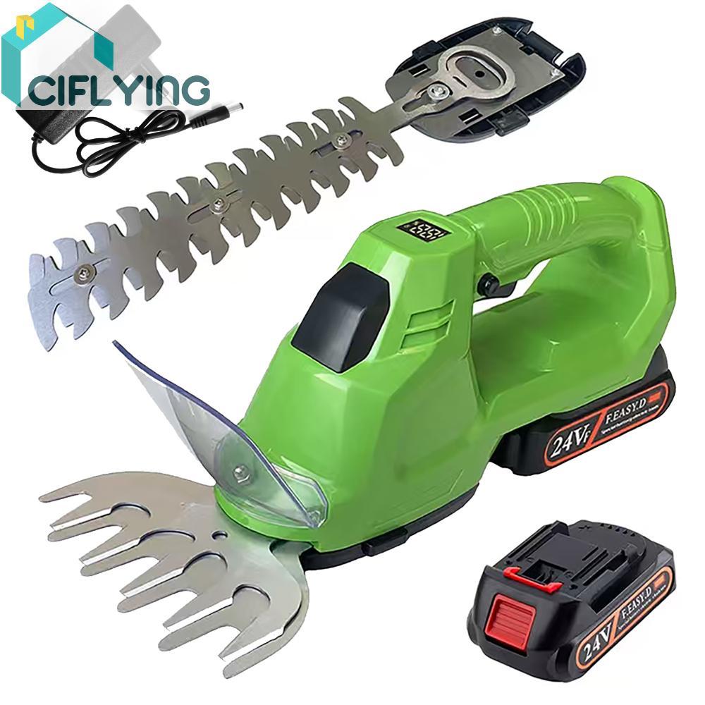 Electric Hedge Trimmer แบตเตอรี่และเครื่องชาร์จรวมไร้สายหญ้าเฉือน Bush Trimmer สําหรับสวนลานและการดู