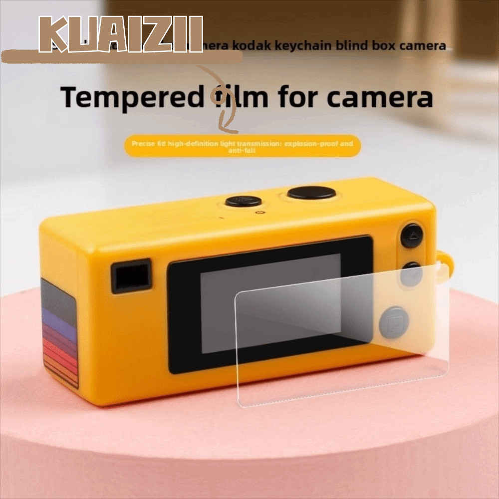 KUAIZII สําหรับ Kodak กล้องกระจกนิรภัยหน้าจอ,พวงกุญแจอุปกรณ์เสริมกล้อง 9H กล้องดิจิตอลป้องกันหน้าจอ,แบบพกพาโปร่งใสฟิล์มหน้าจอสําหรับ Kodak Charmera