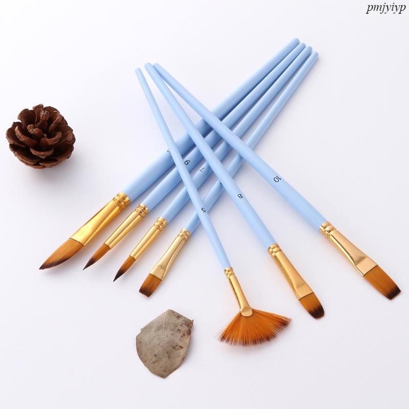 12 ชิ้น Gouache Artist Paint Brushes Acrylic Oil Watercolor Paint Drawing Pen [GL]