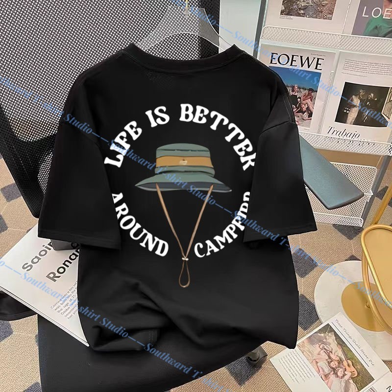 💥 เสื้อยืด oversize unisex สกรีนหน้าหลัง ลาย "LIFE IS BETTER" ผ้าคอตตอน100% ใส่สบาย แนวสตรีท ฮิปฮอป 