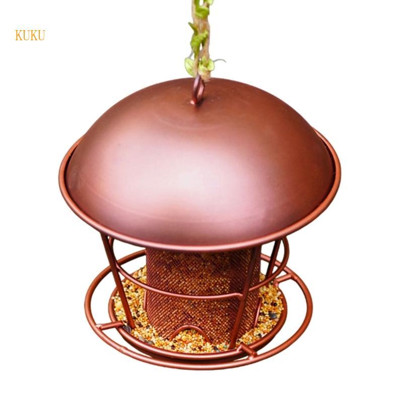 KU * Outdoor Hanging Bird Feeders Rainproof Garden Bird Feeders Waterproof Dome House Bird Feeders W