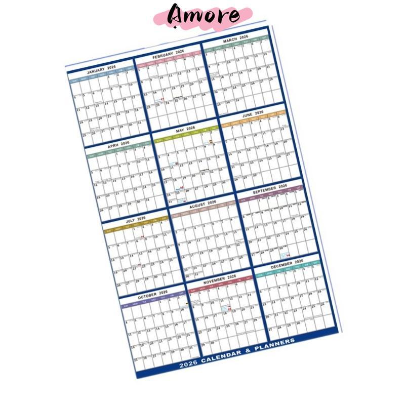 Amore 2026 Yearly Planner ปฏิทิน Family Home Planner Calender ปฏิทินลบได้