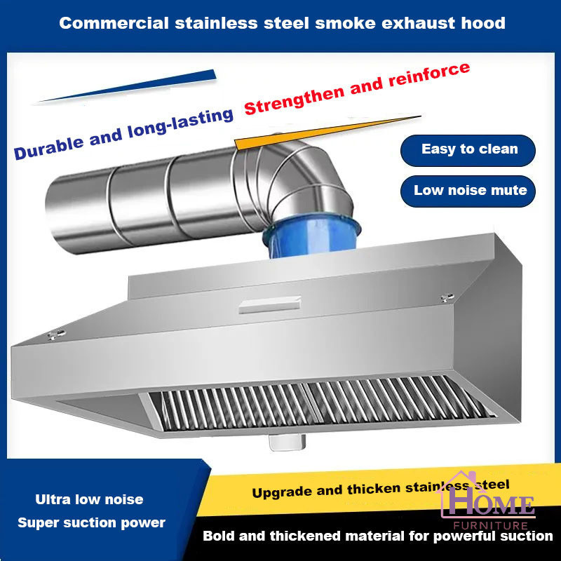 🍁Ready Stock🍁304 Exhaust Hood Commercial Stainless steel range hood kitchen set range hood🍁
