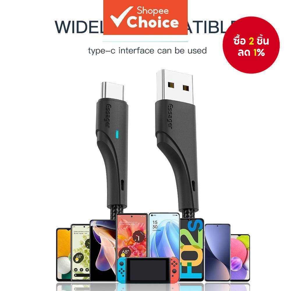 สายชาร์จข้อมูล 2-in-1 ขนาด 2 ม./3 ม. ความเร็วสูง 3A USB Type C/Micro/iP สำหรับอุปกรณ์ Android สายไฟ Type C ชาร์จ Micro USB