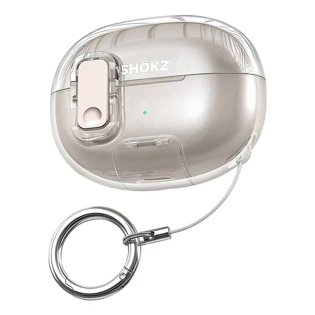 สําหรับ SHOKZ OpenDots ONE ฝาครอบ TPU ใสกันกระแทกอุปกรณ์ป้องกันพร้อมชุดทําความสะอาดและพวงกุญแจ